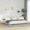 Bed Frame White 200 x 220 cm Solid Pine Wood