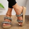 Fashion Shoes for Women New Trend Open Toe Women Wedge Slippers Summer Outdoor Sandals Beach Large Size Platform Slippers Slides Women