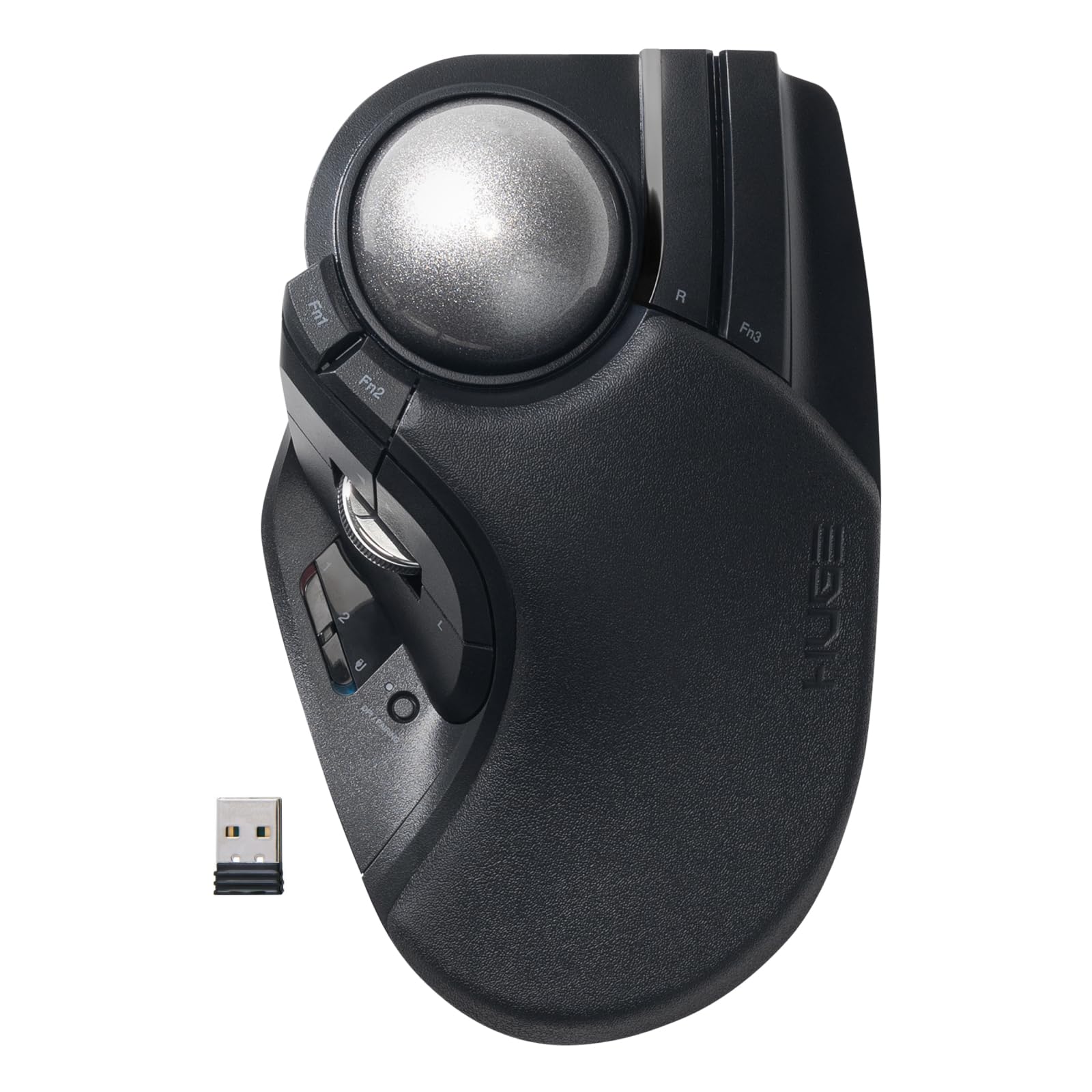 

ELECOM HUGE PLUS Trackball Silent Bearing Bluetooth Wireless 10 Tilt Black Mouse, Operation, Support, Rechargeable, 2.4GHz & Wired, 3-Device чорний