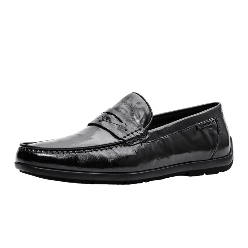 QIANBAIDU Men s First-Layer Cowhide Casual Loafers 39