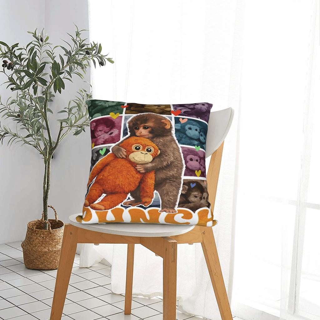 Pillow Case Cute Punch Monkey Soft Pillow Cover For Couch Sofa Bedroom Novelty Pillowcases