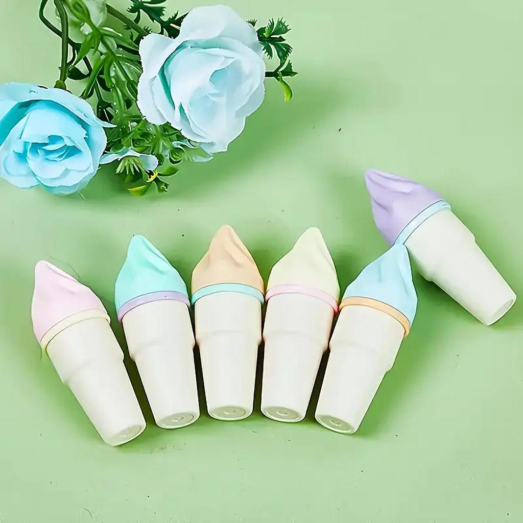 6pcs Mini Ice Cream Cone Highlighter Pens - Cute Fluorescent Markers In Pastel Colors for Note-Taking and Journaling