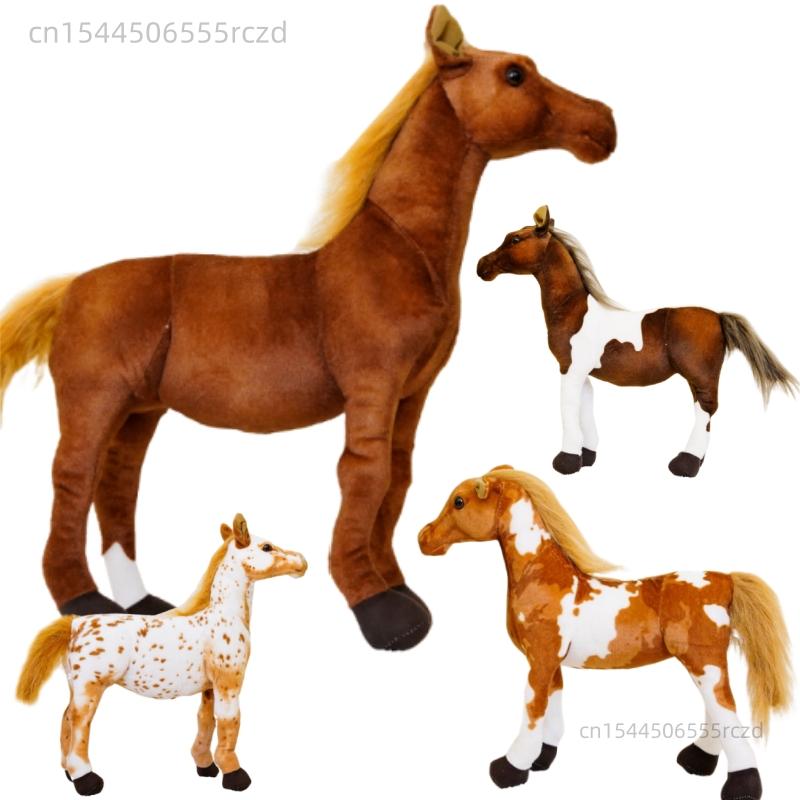 30-85cm Creative Cartoon Simulation Horse Plush Toy Doll Home Decoration Kawaii Lifelike Animal Toy Boys And Girls Birthday Gift