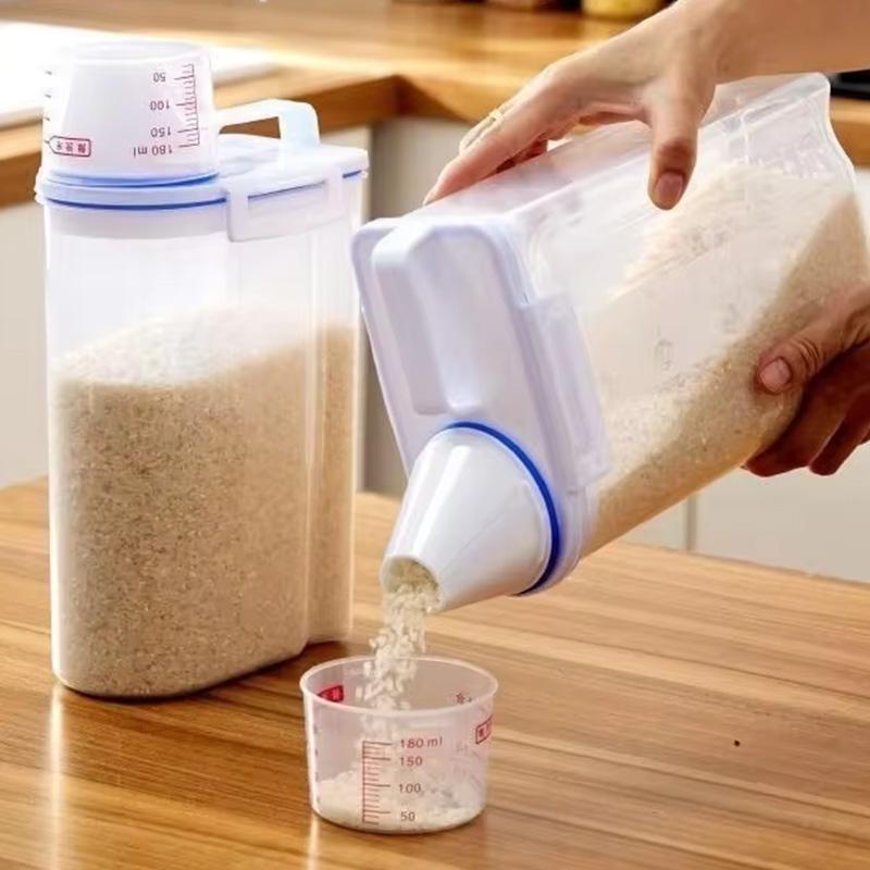 Pet Food Container Airtight Bucket Filled GrainKeeper for Kitchen Organization Moisture Proof Sealed Grain Jar Rice Storage Box