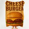 Food H Hamburger P Pizza Throw Flannel Throw Blanket Suitable for Sofa Living Room Bedroom