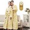 European & American Thickened Jacquard Flannel Robe with Inner Bathrobe Layer