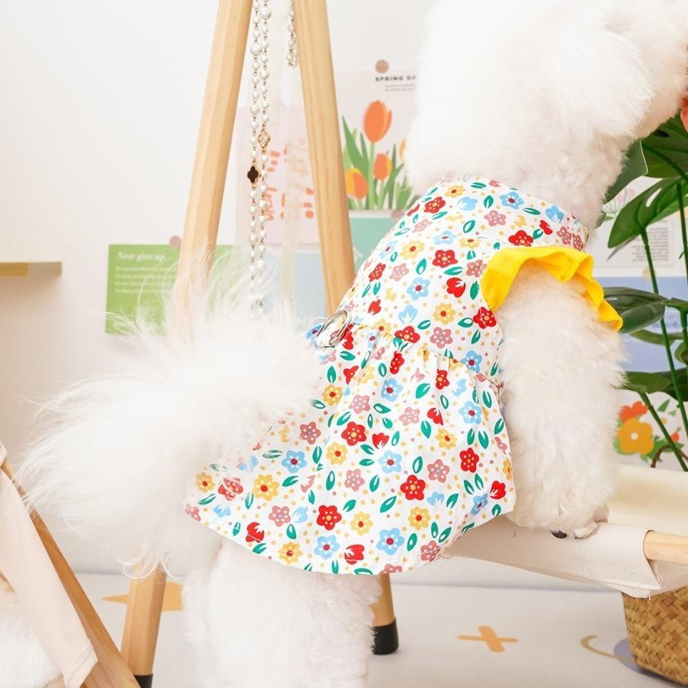 Soft Dog Princess Dress Thin Dog Flying Sleeve Skirt Decorative Pet Summer Dress  Casual Outfit