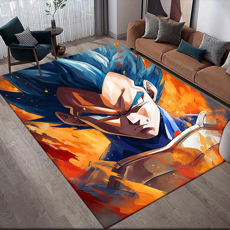 Dragon Ball Character Collection Square Area Rug, Non-Slip Floor Mat for Living Room, Perfect Gift for Fans