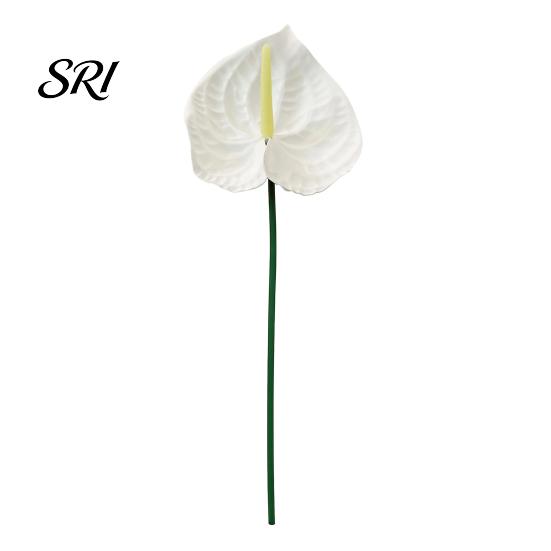 Lifelike Floral Decor 26  Real Touch Anthuriums Plant Artificial Tropical Flower with Long Stem Faux Long-lasting Blooms Arrangement for DIY белый