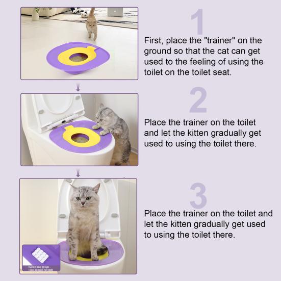 Cat Toilet Trainer Kit Reusable Litter Box Odor Control Urinal Seat Potty Cat Toilet Seat Insert Fits Standard Toilets