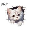 Peel Stick Toilet Decal Broken Wall Cat Sticker, And Decor Easy Application Window Sticker Decal, Removable Waterproof PVC Lid for Bathroom