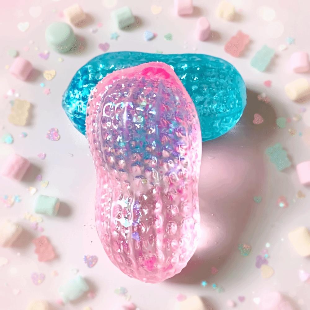 Glitter Peanut Squishy Toy Slow Rebound Peanut Squeeze Toys Crunchy Peanut Fidget Toy Kids Toys