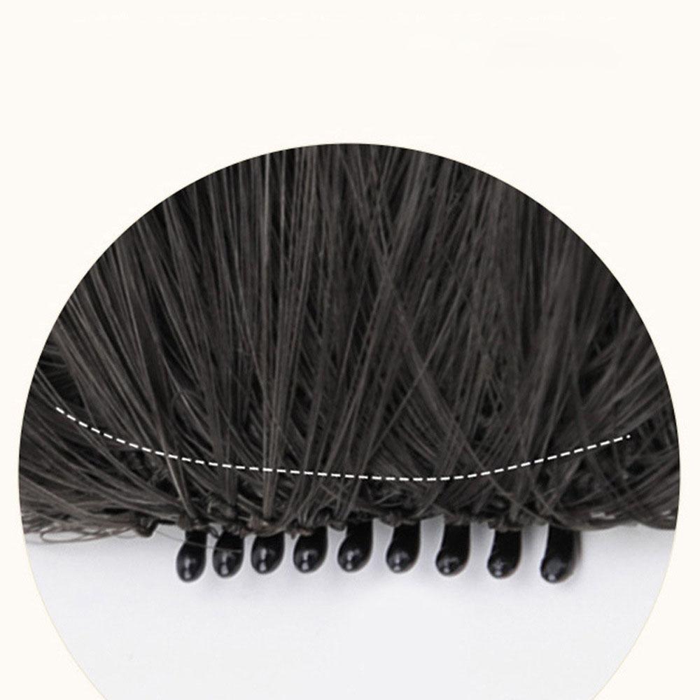 Straight Air Through Blunt Fringe with Clip Bangs Synthetic Hair Extension Heat Resistant Bangs Clip Natural Hairpiece