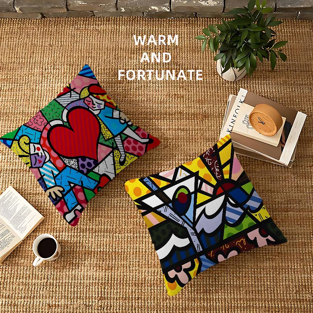 Britto Art Personalized Picture Text Home Decorative Pillows Household Gifts 45x45cm