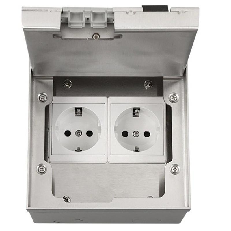 Marble Flat Floor Insert Multifunctional Pure Stainless Steel Power Ground Plug Household Floor Socket Box