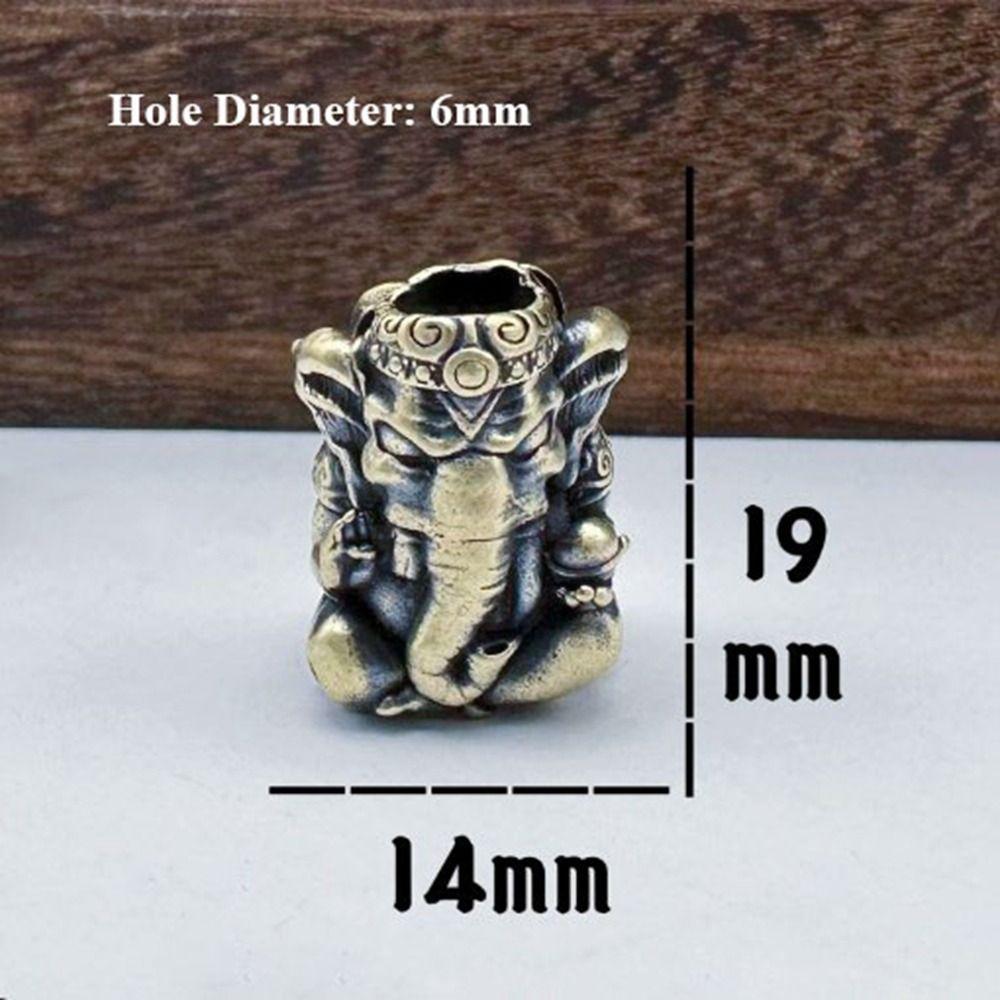 Handmade Lucky Cat Elephant Head Charms Bracelet Lanyard Pendant EDC Outdoor Tool