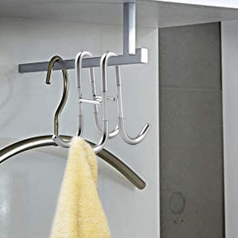 Haken für Duschtür, doppelseitig, stabiler Türhänger aus Metall, strapazierfähig, Handtuchhalter über der Tür, ohne Schlag