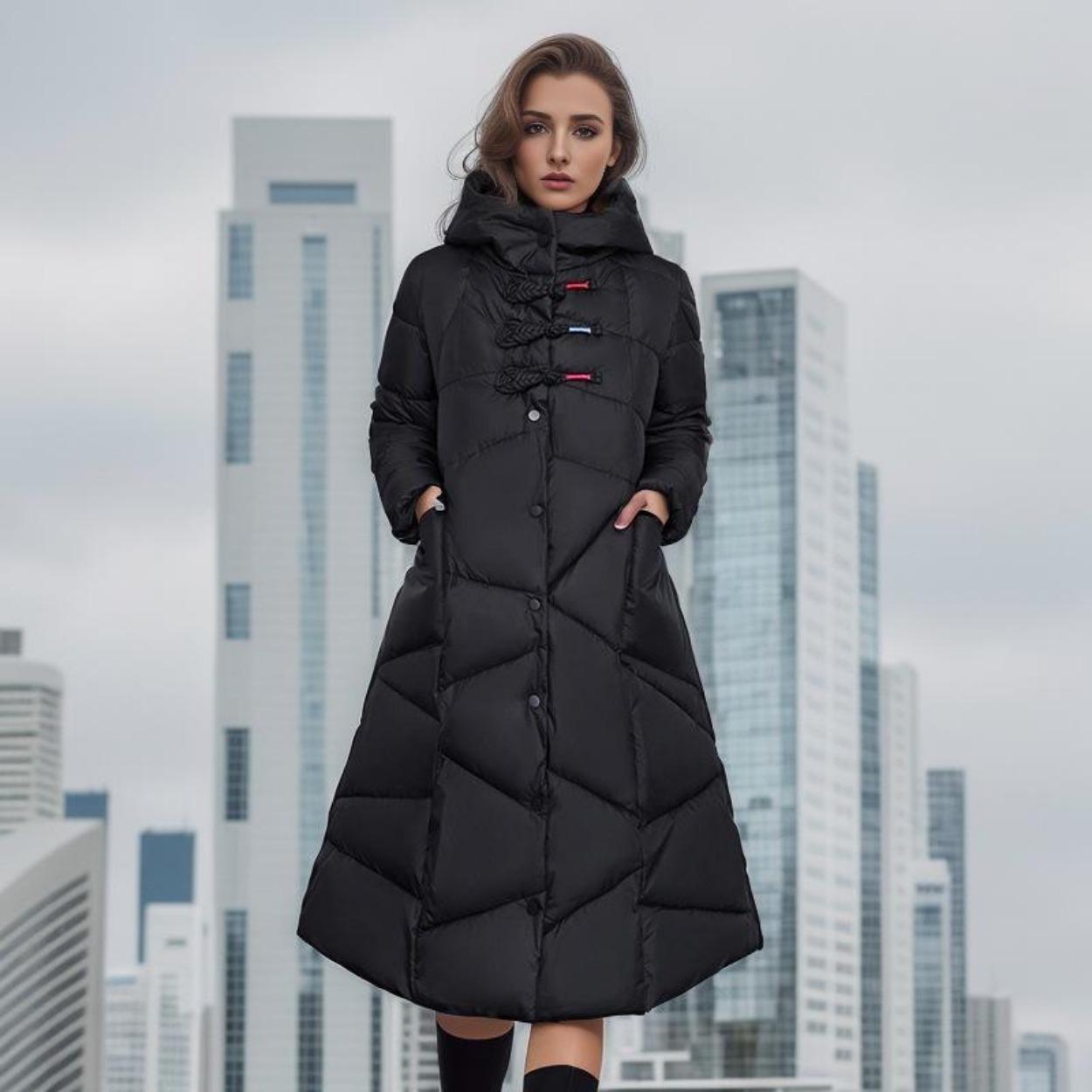 

Женская зимняя хлопковая куртка, длинное толстое пальто с капюшоном, сплошной цвет, тонкая теплая хлопковая одежда, элегантное модное пальто XXL