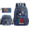 Mochila escolar de gran capacidad con correa para el hombro; set de tres piezas para estuche de lápices de estudiante