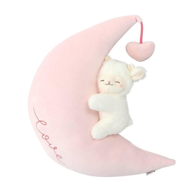 Miniso Cute Standing Cherry Blossom Sheep Plush Toy Warm White Lamb Ultra Soft Doll