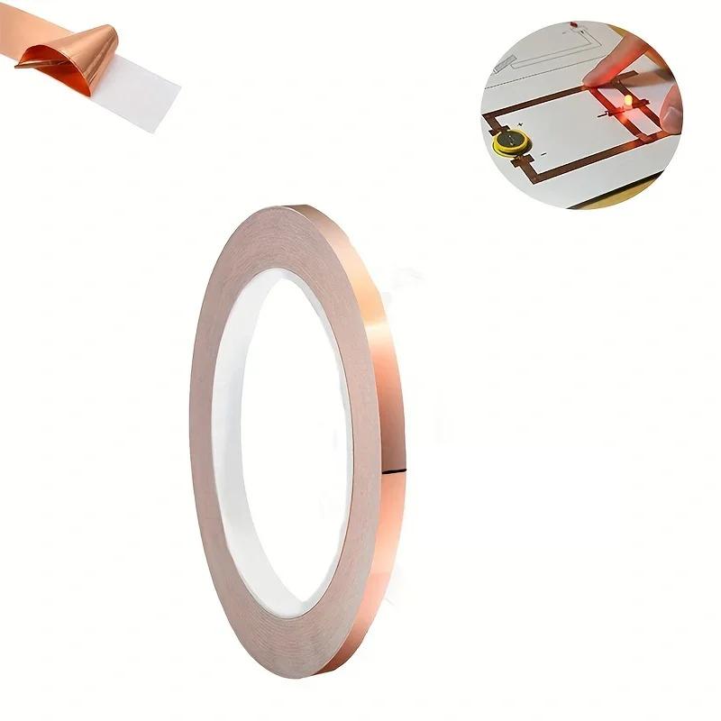 20M Copper Foil Tape With Double-Sided Conductive Adhesive For Guitar EMI Shielding Crafts Electrical Repairs Grounding Circuit