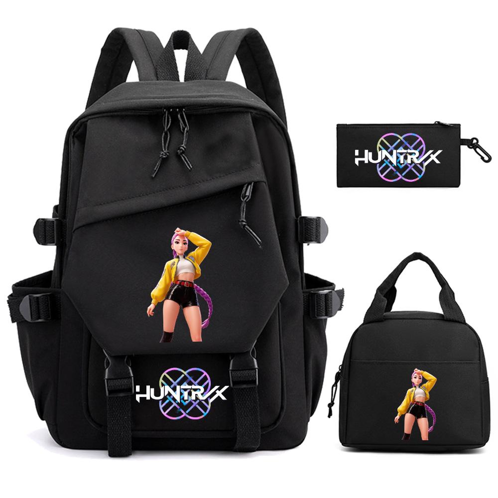 3-teiliges Anime-Kpop-Dämonenjäger-Rucksack-Set für Teenager (Jungen und Mädchen), große Kapazität, wasserdicht, ideal für Schule, Freizeit und Reisen.
