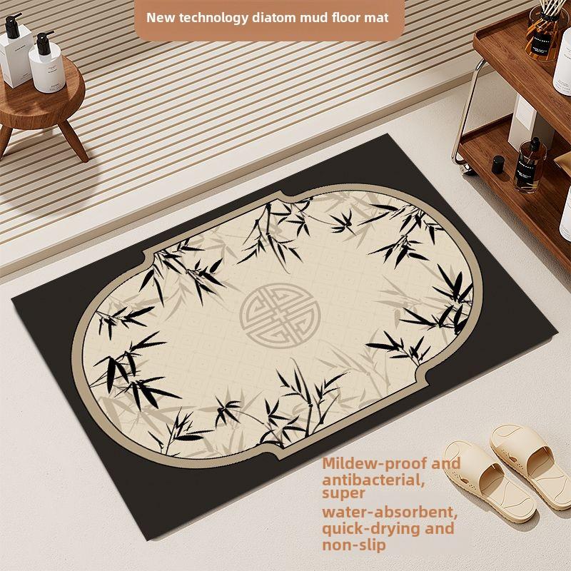 Simple Diatomaceous Earth Bathroom Mat, Absorbent, Quick Drying, Anti Slip, Dust Removal, and Anti Fouling