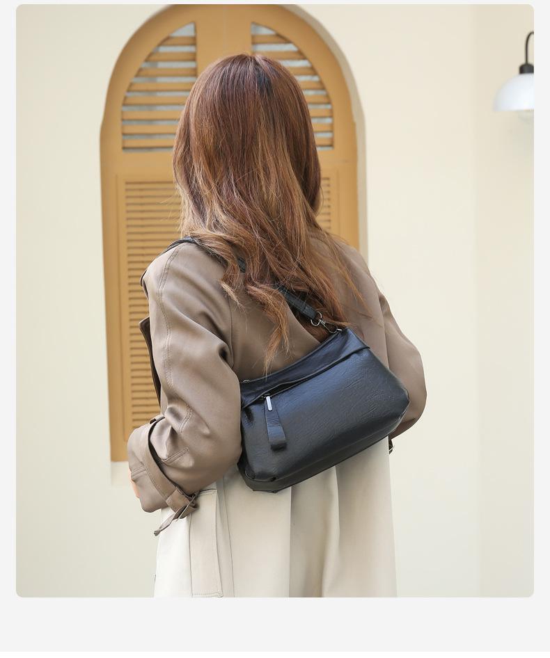 2026 New Large Capacity Multi-layer Women's Soft Leather Mom Versatile Fashion One Shoulder Crossbody Women's Bag