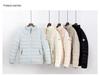 Sweet Style Lightweight White Duck Down Jacket for Women - Winter 2026, Short, Ribbed Sport Inner Lining, Stand Collar.