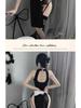 770 Plus Size Sexy Lingerie Slit Cheongsam Dress - Buttock-Revealing Summer Pajamas for Women, High Elasticity, Ideal for Roleplay