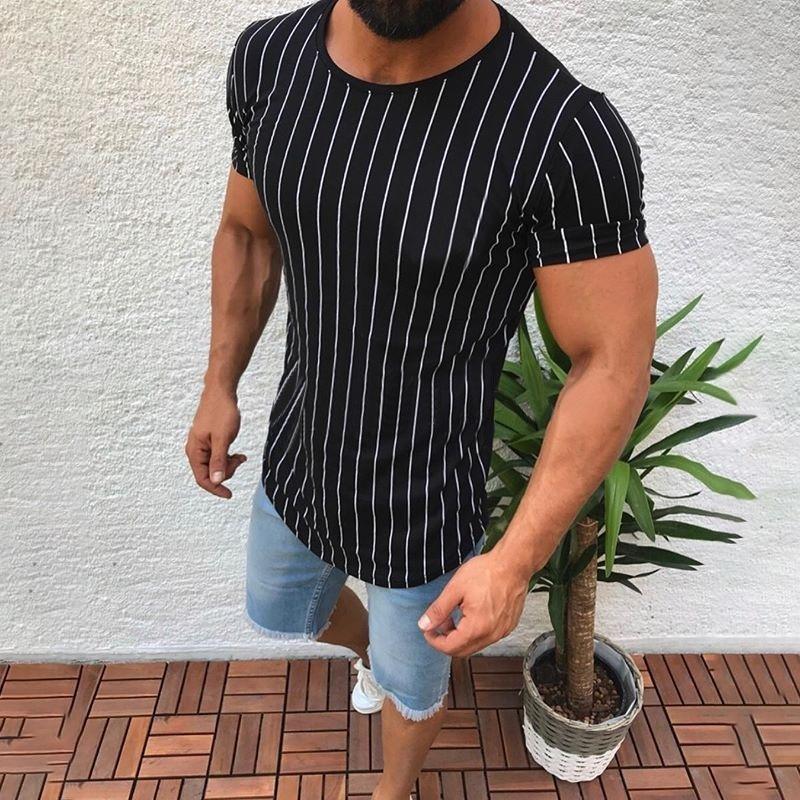 Camisa de moda de verano Para hombre Camiseta de manga corta a rayas Casual  Hombre O-cuello Blusa de algodón Tee comprar a buen precio — entrega  gratuita, reseñas reales con fotos —