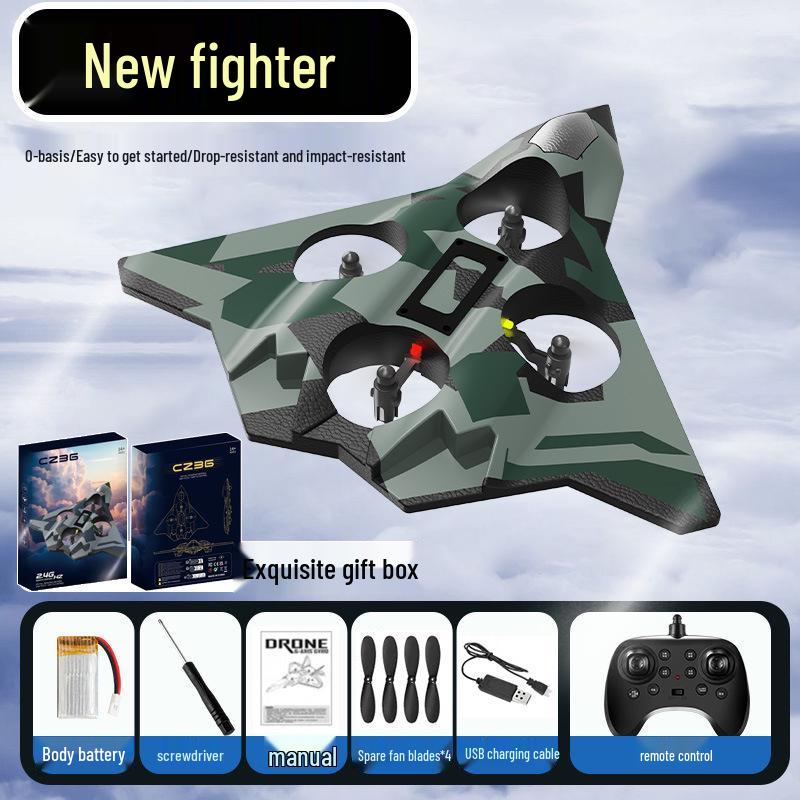 Cross-border Model Airplane Fighter: Durable Beginner Quadcopter Drone Remote Control Toy for Boys.