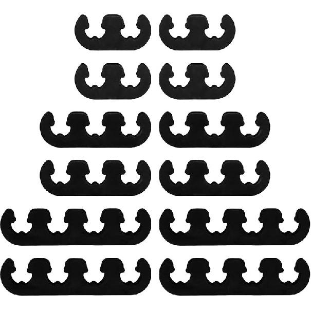 12PCS Spark Plug Wire Separator, Ignition Spark Plug Wire Holders for 7mm 8mm 8.5mm 8.8mm Wires, Black Engine Wire Loom (Black)