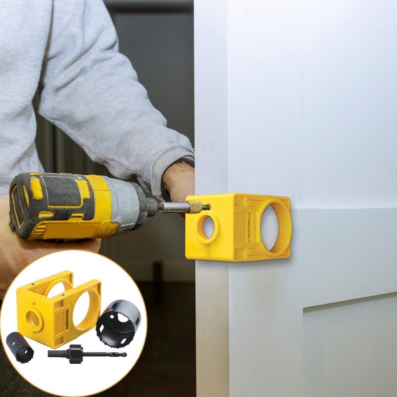 Door Installation Kit Door Lock Hole Saw Set Carbon Steel Door Hole Drilling Hand Tools for 1-3/8 To 1-3/4 Wooden Doors