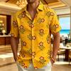 Men's Fresh Floral Print Short Sleeved shirt, With A Fresh Artistic style, Suitable For Summer Daily Life And Beach Vacations