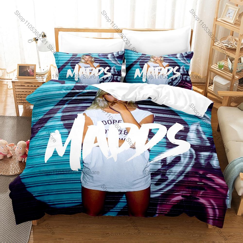 Popular Madds Design Duvet Cover + 2 Pillowcases, Stylish Modern Bedding Set All Season Use for Teen and Young Fans