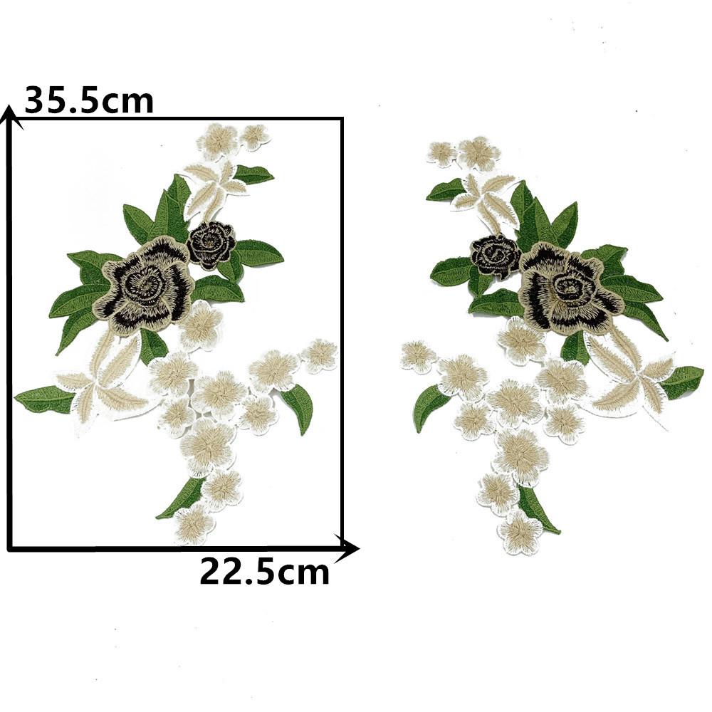 Polyester Color Embroidery Embroidery Pair Of Flowers Diy Sewing Collar Lace Decoration Cheongsam Dress Clothing Accessories