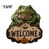 Entrance Door Ornament Halloween Wooden Welcome Sign, Spooky Skull Frog Crow Witch Hanger, Festive Holiday 2D Wall Hanging Sign for Home Party