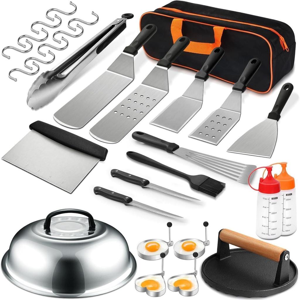 35-Piece Stainless Steel BBQ Tool Set - Outdoor Grill Spatula & Cooking Tools