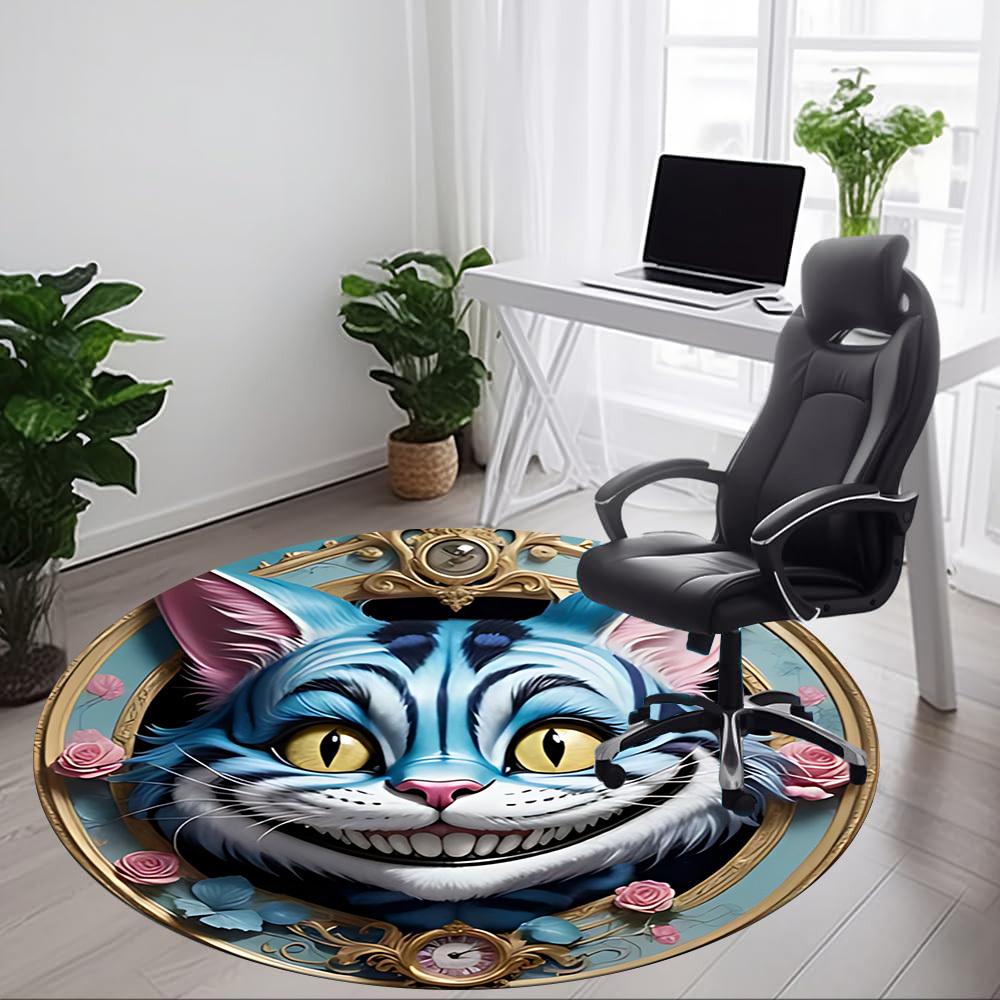 1pc Cat Wonderland Office Round Area Rug, Indoor Mat Suitable For Office, Under Office Chairs Bedroom Living Room Home Decor, Room Deco
