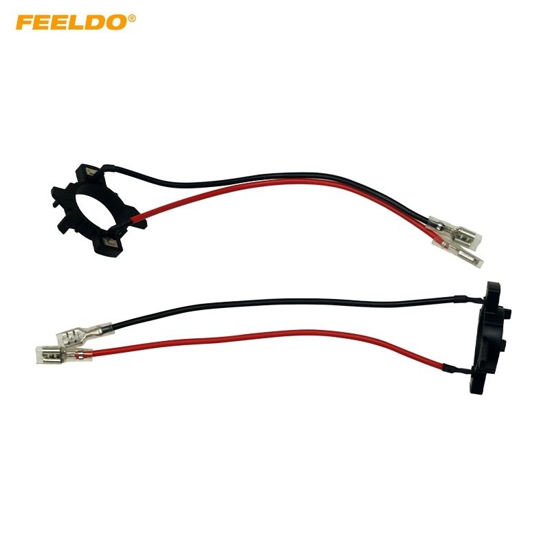 FEELDO 2Pcs Car H7 LED Headlight Bulb Retainers Clip Holder For Volkswagen Caddy LED Bulb Base Socket Adapter #6732