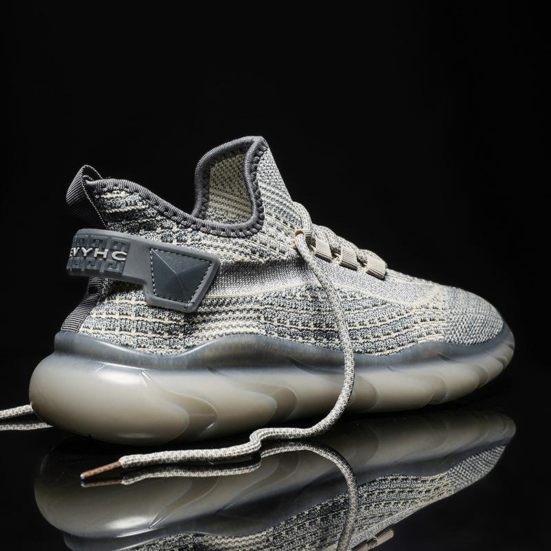 Coconut Shoes Men's 2025 Summer Thin Mesh Fly-woven Sports Shoes Trendy Casual Soft Sole Lightweight Running Shoes Dirt-resistant