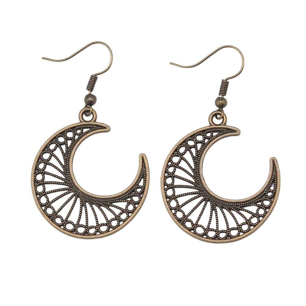 

1 пара подвесок со звездами и луной для женщин, модные серьги, висячие серьги 30x34mm-A12994