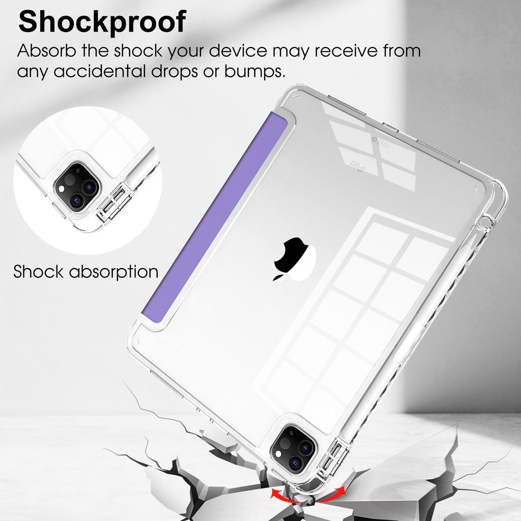 Oem Odm Shockproof High Transparent Crystal Tri-Folding Tabelet Cases for Ipad Pro 11 2018/2020/2021/2022 Tablet Cover