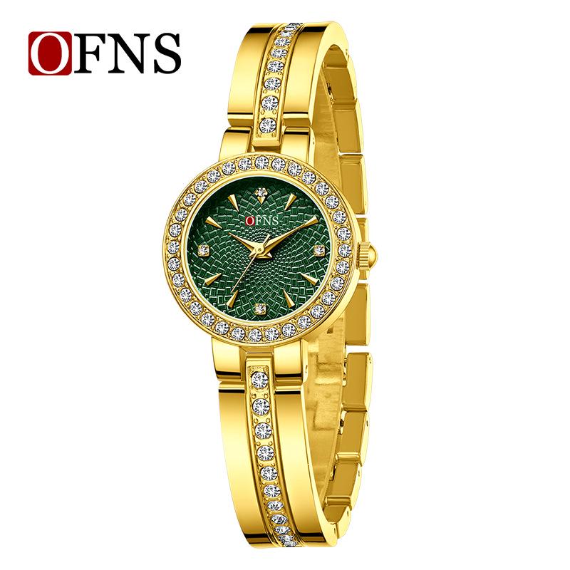 OFNS Women s Luxury Diamond-Studded Waterproof Quartz Bracelet Watch