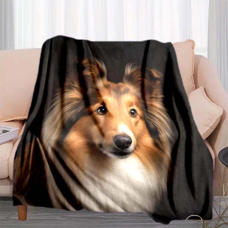 1PC Dog cute printed blanket, all season lightweight home office outdoor nap multifunctional blanket A10