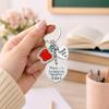Teacher Appreciation Keychain for Teachers, Polished Metal Bag Charm with Engraved Pendant for Daily Keys and Bags