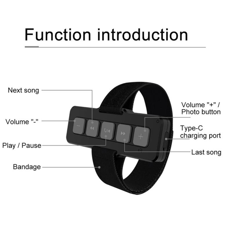 Wireless Bluetooth Motorcycle Handlebar Wrist Mount Remote Controller Waterproof