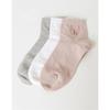 HISS5E200WT_Cotton Blend Puppy Logo Women's Ankle Socks 3-Piece Set