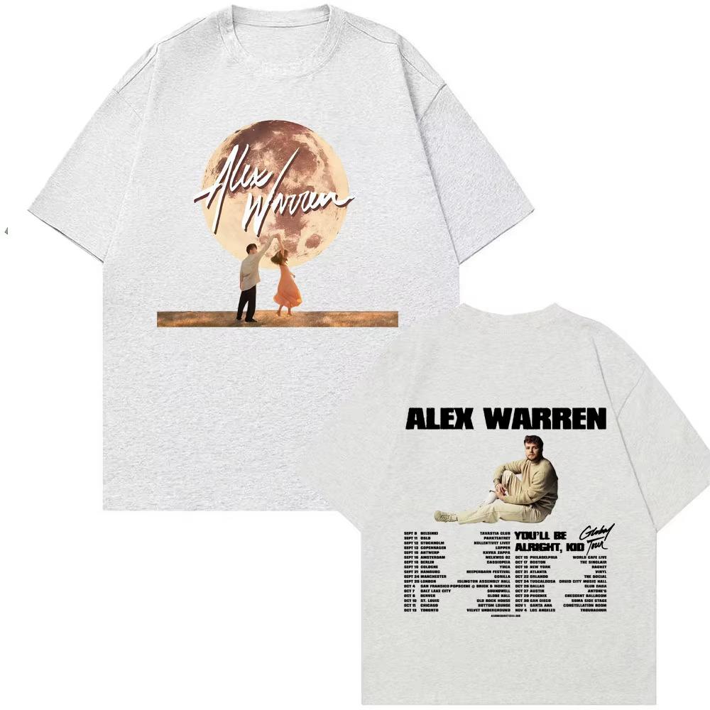 

Alex Warren Global Tour T Shirts Youll Be Alright Kid World Tour Tshirts Unisexs Women Hip Hop Harajuku Streetwear Tshirt S